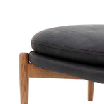 Datsun Leather Footstool | Antique Ebony