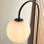 Halo Floor Lamp with Table | Satin Black