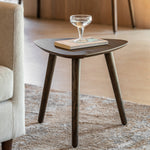Hatfield Triangular Side Table | Smoked Oak