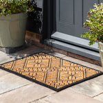 Ikat Abstract Doormat | Natural/Black | 90cm