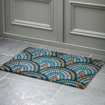 Ikat Peacock Doormat | Navy | 90cm