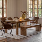 Iowa Rustic Mango Wood Dining Bench | Natural