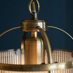 Lambeth Ribbed Pendant Light | Antique Brass | Small