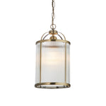 Lambeth Ribbed Pendant Light | Antique Brass | Small