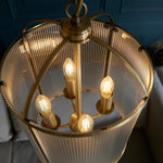 Lambeth Ribbed Pendant Light | Antique Brass | Large