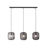 Mathias Bamboo Cage Trio Pendant Light | Black