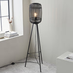 Mathias Bamboo Cage Floor Light | Black