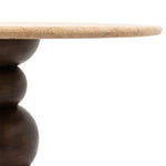 Sculpt Retro Travertine Top Dining Table | Dark Wood