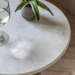 Seville Fluted Marble Top Side Table | Dusk