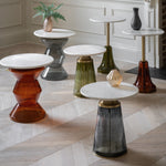 Seville Fluted Marble Top Side Table | Dusk