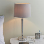 Syon Table Lamp | Bright Nickel/Mink