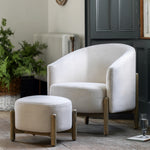 Tindon Curve Fabric Armchair | Natural