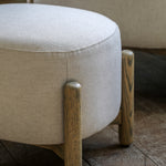 Tindon Curve Fabric Footstool | Natural