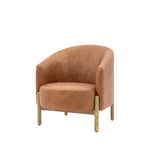 Tindon Curve Leather Armchair | Vintage Brown