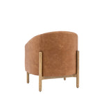 Tindon Curve Leather Armchair | Vintage Brown