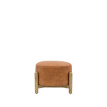 Tindon Curve Leather Footstool | Vintage Brown