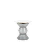 Turin Round Marble Top Side Table | Smoke Glass