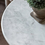Turin Round Marble Top Side Table | Smoke Glass