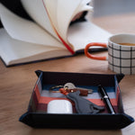 Men's Vegan Leather Catch All Tray | Multi Stripe