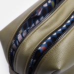 Men's Vegan Leather Travel Wash Bag | Green | Large