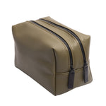 Men's Vegan Leather Travel Wash Bag | Green | Large