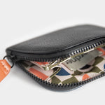 Men's Vegan Leather Corner Wallet | Black/Navy