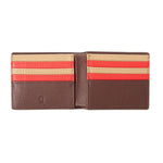Vegan Leather Billfold Wallet | Khaki/Navy Stripe