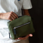 Vegan Leather Wash Bag | Khaki