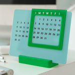Acrylic 365 Day Desk Calendar | Light Blue & Green