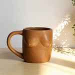 Body Shapes Boobs Round Mug | Terracotta