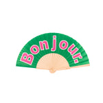 'Bonjour' Hand Fan | Green