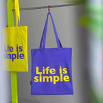 'Life Is Simple' Tote Bag | Blue
