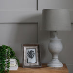 Uthina Wooden Table Lamp with Linen Shade | Grey