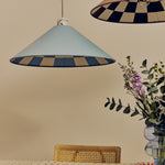 Checkered Cone Shade | Damson Blue | 60cm