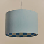 Checkered Drum Shade | Damson Blue