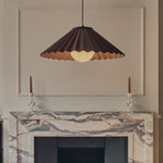 Large Pleat Ceiling Pendant Light | Emma Gurner Collection | Burgundy