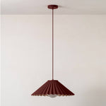 Large Pleat Ceiling Pendant Light | Emma Gurner Collection | Burgundy