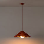 Large Pleat Pendant Ceiling Light | Emma Gurner Collection | Burnt Orange