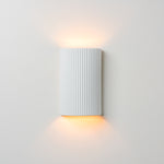 Ribbed Ceramic Pillar Wall Light | White