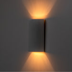 Ribbed Ceramic Pillar Wall Light | White