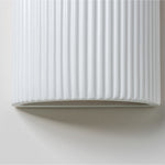 Ribbed Ceramic Pillar Wall Light | White