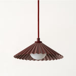 Small Pleat Pendant Ceiling Light | Emma Gurner Collection | Burgundy