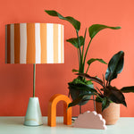 Striped Drum Shade | Peel Orange & White