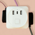 Fabric Cable Extension Lead | Pink