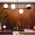 4 Shade Opal Disk Ceiling Light | Brass