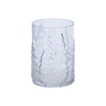 Embossed Fir Tree Hurricane | Glass | 23.5cm