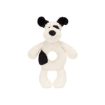 Bashful Black & Cream Puppy Ring Rattle | Baby Jellycat