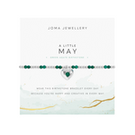 Birthstone A Little 'May' Green Agate Bracelet | Silver Plated