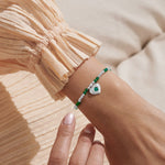 Birthstone A Little 'May' Green Agate Bracelet | Silver Plated