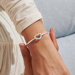 Heart Bangle Bracelet Bar | Silver Plated